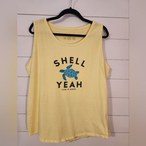 Life is Good Yellow Shell Yeah Tank Top